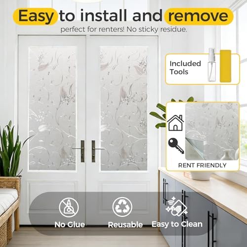 OHTMERU Window Privacy Film Decorative Non-Adhesive, Reusable, Anti-Glare - Image 5