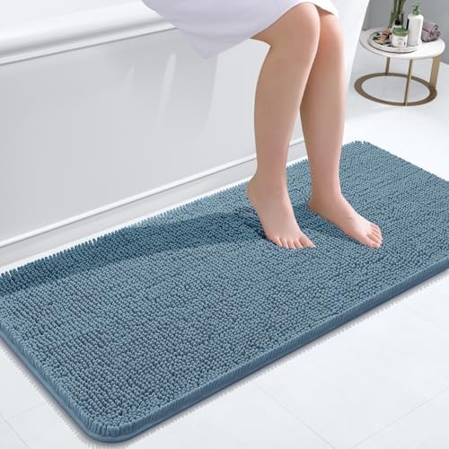 OLANLY Bathroom Runner Rugs 47x20, Extra Soft Absorbent Chenille Bath Rugs by OLANLY