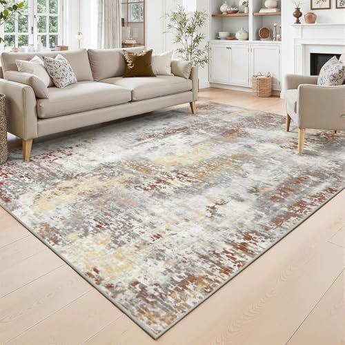 Toneed Washable 5x7 Area Rug with Non-Slip Backing for Living Room by Toneed
