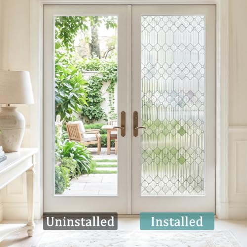 Coavas Reeded Glass Window Privacy Film, 3D Fluted, Clear 35.4"x78.7" - Image 4