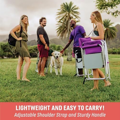 Picnic TIME Sports Chair with Side Table and Armrest Caddy, Lightweight Aluminum Folding Outdoor Camping Chair for Adults, Portable Director Style Lawn Seating with Pockets & Carry Strap, (Burgundy) - Image 4