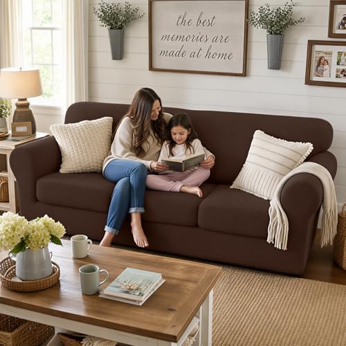 XINEAGE 3-Piece Stretch Loveseat Sofa Cover, Washable Couch Covers for Dog - Image 3