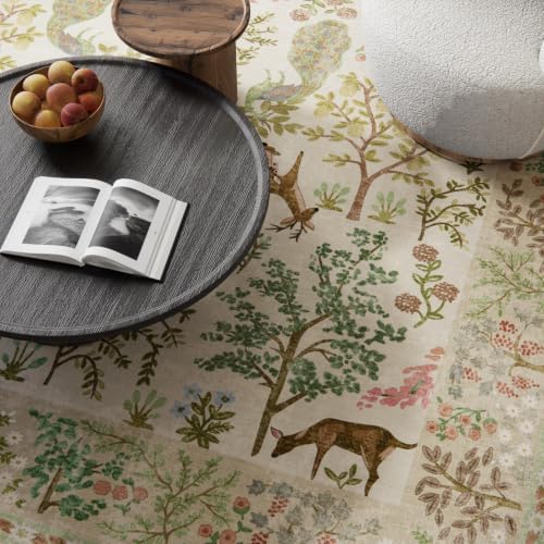 3x5 Small Area Rugs for Entryway: Machine Washable Rug Stain Resistant Non Slip Low Pile Soft Faux Wool Lightweight Entry Rug for Bedroom Living Room Kitchen Laundry Office Bathroom Front Door Indoor - Image 4