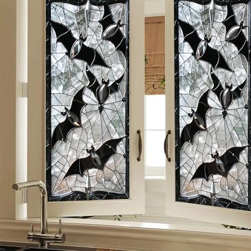 HOMETITUTE Halloween Gothic Flying Bat Privacy Window Cling 18x39 PVC by HOMETITUTE