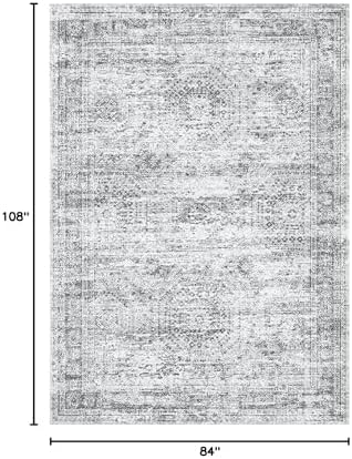 Soalmost 7x9 Area Rug for Living Room Washable Rugs Non-Slip Grey - Image 2