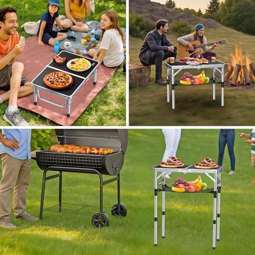 Anbte Folding Camping Table, 24"X 16" Adjustable Height Small Folding Table - Image 5