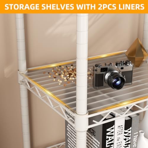 SINGAYE 4 Shelves Storage Shelf Wire Shelving Unit Metal Adjustable Wheels - Image 4