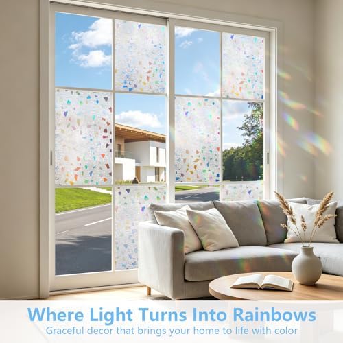 LEMON CLOUD Window Privacy Film, Frosted Glass Window Cling, 29.5″ x 78.7″ - Image 3