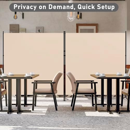 2 Panel Large Room Divider,Folding Privacy Screens for Room Partition,Beige - Image 6