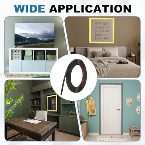 uxcell Black Peel and Stick Molding Trim, 0.4 Inch x 19.7 ft Self-Adhesive Mirror Tape, Flexible PVC Border Strip for Wall Decoration Tile Edge Ceiling Floor Frame Furniture Decoration - Image 7