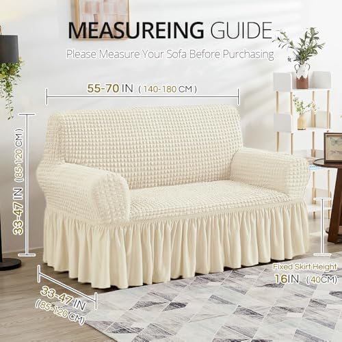 NICEEC Loveseat Covers Washable Love Seat Couch Covers Slipcover with Skirt - Image 6