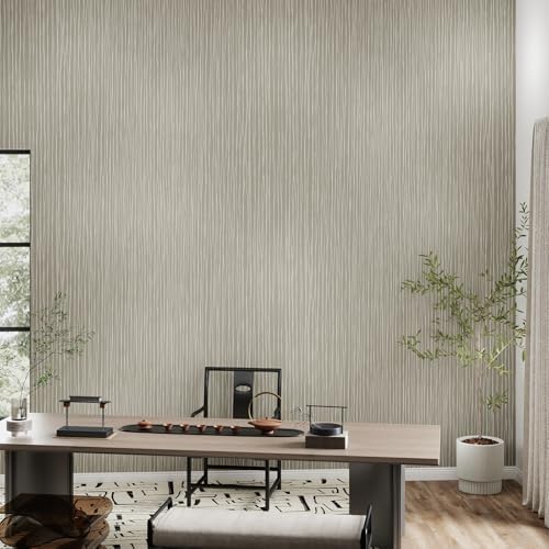 Timeet Modern Peel and Stick Wallpaper Self Adhesive Wallpaper 17.3" x 393.7" Textured Neutral Stripe Contact Paper Removable Vinyl Wall Paper for Accent Wall Modern Minimalist Wall Decor - Image 3
