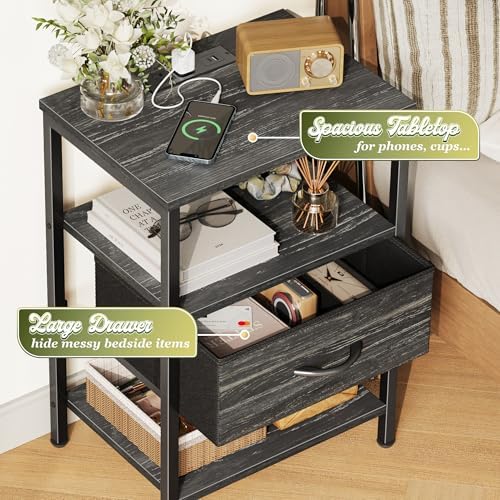 SUPERJARE Nightstand with Charging Station, USB-C Port, Bedside Table - Image 5