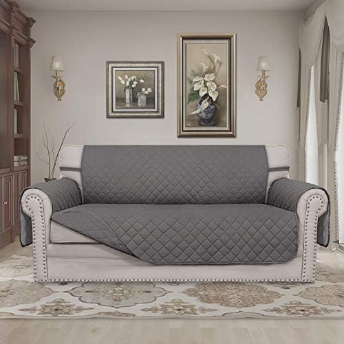 Easy-Going Reversible Couch Cover, 2 Cushion Sofa, Gray/Gray - Image 2