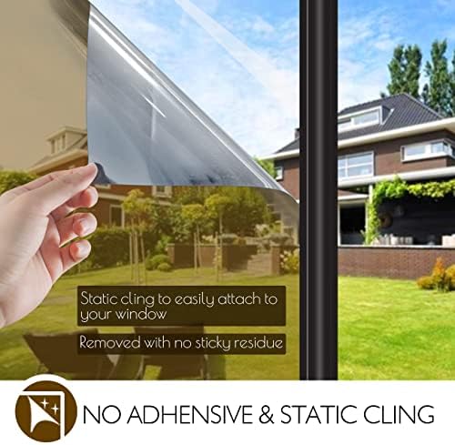 HIDBEA One Way Privacy Window Film,Heat Blocking, Brown,35.4in x 8.2ft - Image 5