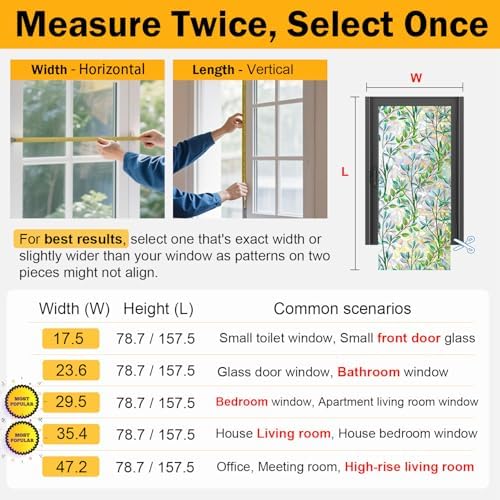 Leafy Rainbow Window Privacy Film, Stained Glass Cling, 29.5" * 157.4 " - Image 6