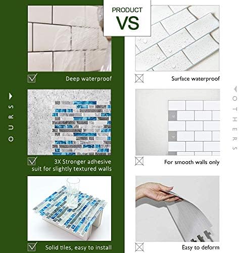 STICKGOO Peel and Stick Wall Tile Self-Adhesive Backsplash Thicker Design - Image 5