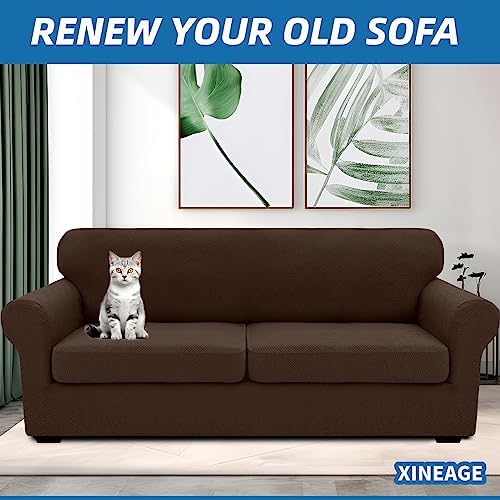 XINEAGE 3-Piece Stretch Sofa Cover, Washable Couch Covers for Dog - Image 4