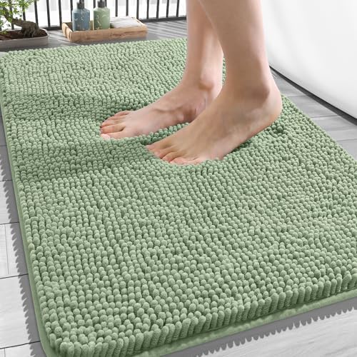 OLANLY Bathroom Rugs 34x21, Extra Soft Absorbent Chenille Bath Rugs by OLANLY