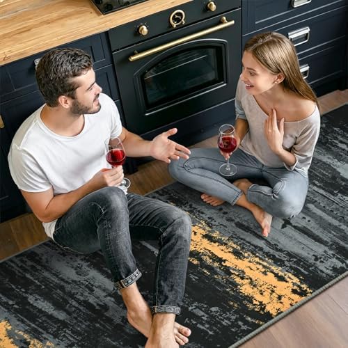 Toneed Washable 2x6 Non-Slip Abstract Runner Rug for Hallway Kitchen - Image 5