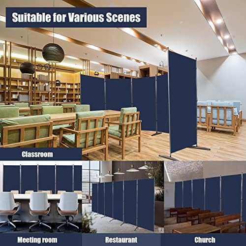 6 Panel Folding Room Divider, Sturdy Frame Freestanding Wall Divider - Image 7