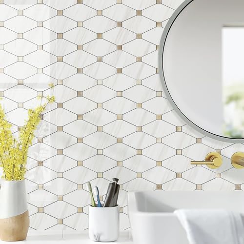 STICKGOO 10 Sheets Peel and Stick Backsplash, Polished Dolomite - Image 5