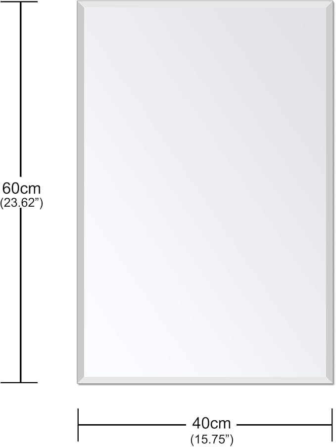 Bathroom Mirror for Over Sink 24x16 Inch Frameless Wall Mirror Rectangle - Image 3