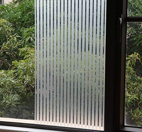 VSUDO 2 Rolls 35.4" by 78.7" Privacy Window Film, Frosted Stripe Pattern Window Tint, Static Cling Window Glass Sticker for Home (38.75 Sq. Ft Total) - Image 3
