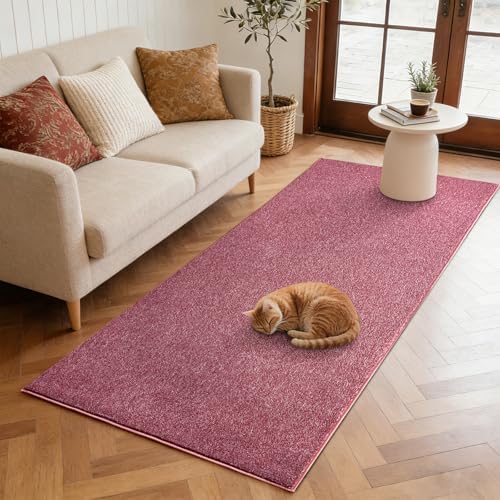 2x8 Red/White Runner Rug Non-Slip Washable Soft for Hallway Kitchen Bedroom by FinRe%CC%80cHome