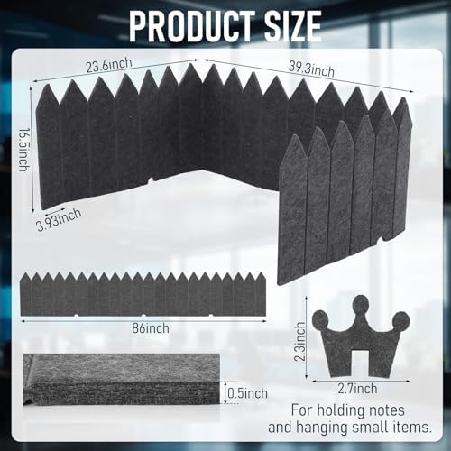 Dunzoom 86 x 16.5 Inch Foldable Felt Desk Dividers for Students Acoustic Portable Fold Classroom Table Privacy Felt Boards for Workstation Office Home Furniture Partition Dividers(Vintage) - Image 2