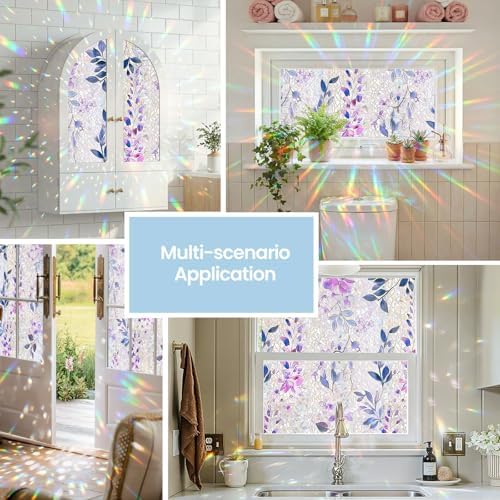 ADD.HERES Rainbow Window Privacy Film, Stained Glass Cling, 17.5" x 78.7" - Image 6
