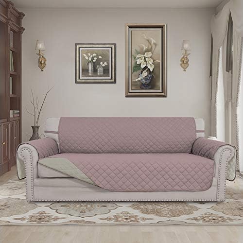Easy-Going Reversible Couch Cover, 4 Seater Sofa, XX-Large Sofa, Pink/Beige - Image 2