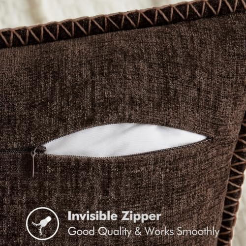 MIULEE Decorative Couch Throw Pillow Covers 20x20 Inch Dark Brown 2 Pack - Image 7