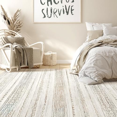 Nakagishi 10x14 Area Rugs Living Room: Washable Boho Large Neutral Modern Soft Stain Resistant Farmhouse Indoor Floor Rug Non-Slip Carpet for Bedroom Nursery Kids Playroom Office Dining Room- Colorful - Image 6