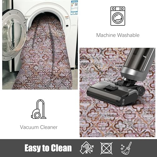 RUGSURE Washable Area Rugs, 6' x 9' - 1/6 Thick - Stain & Water Resistant Non-Slip - Perfect Resistant Rug for Living Room, Bedroom, Nursery, Pet & Child Friendly, Vibrant Colors Rugs, Purple - Image 7