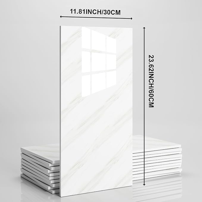 10 PCS Marble Peel and Stick Wall Panels 23.6"x11.8" Sticker | Self Adhesive, PVC, Waterproof Backsplash Tile for Bathroom, Kitchen, Living Room, Style3 - Image 6