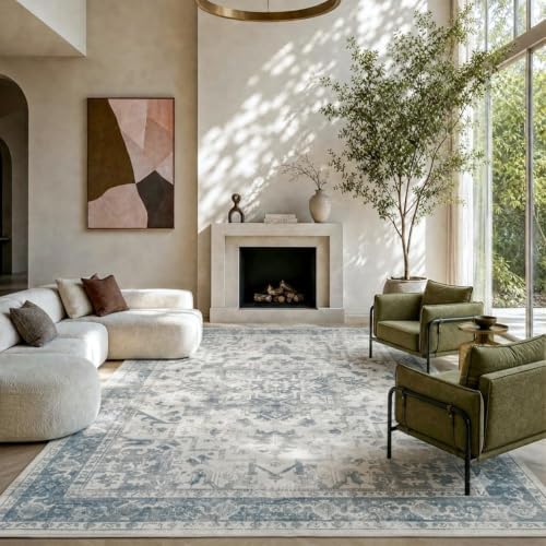Rugxara 6x9 Washable Area Rug for Living Room,Light Blue Grey - Image 3