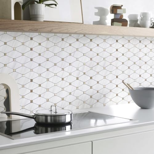 STICKGOO 10 Sheets Peel and Stick Backsplash, Dolomite White - Image 5