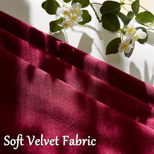 GIGIZAZA Burgundy Velvet Pillow Covers 20x20 Decorative Pillows Pack of 2 - Image 5