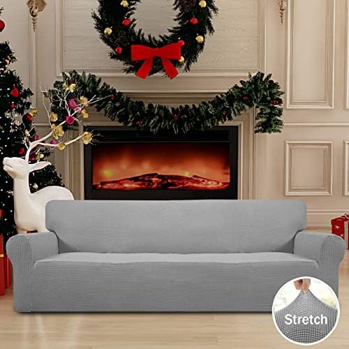 Easy-Going Stretch 4 Seater Oversized Sofa Couch Cover Light Gray - Image 2