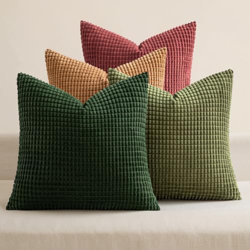 MIULEE Modern Decorative Pillow Covers 18x18 Inch Set of 4 Christmas Green by MIULEE