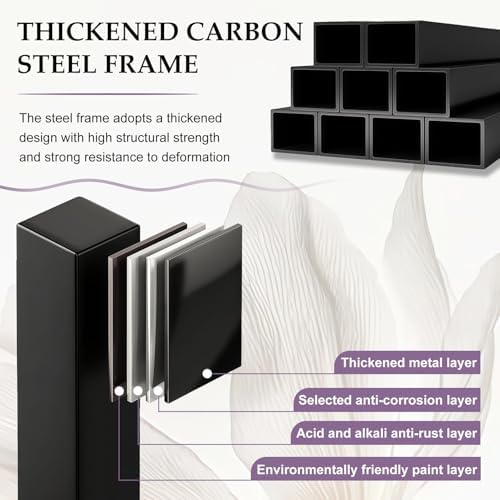 Freestanding Wall Room Divider with Shelves, Black, 47.2x9.4x78.7in - Image 5