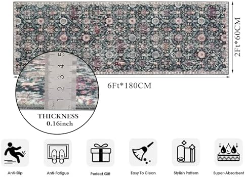 Lahome Moroccan Washable Runner Rug, 2x6 Kitchen Runners for Hallways - Image 2