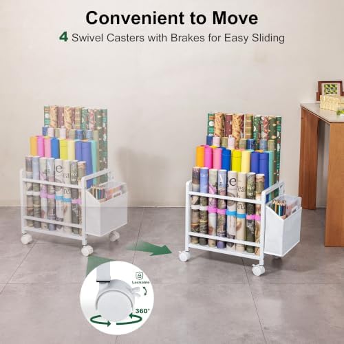 Aquzee Wrapping Paper Storage, Blueprint Holder, 6 Adjustable Rod Design - Image 6