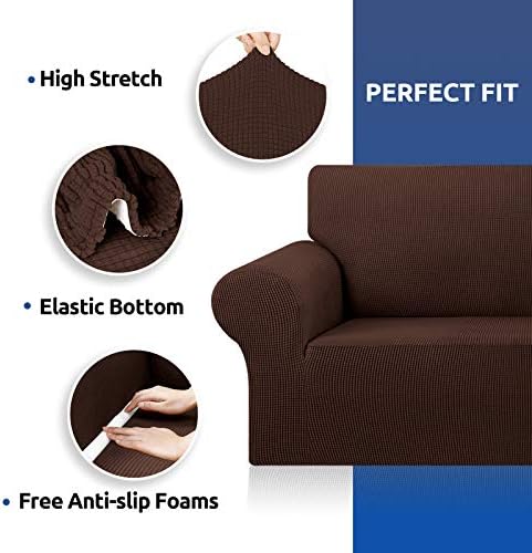 KEKUOU Stretch Oversized Couch Covers for Sofa Slipcover,Chocolate - Image 6