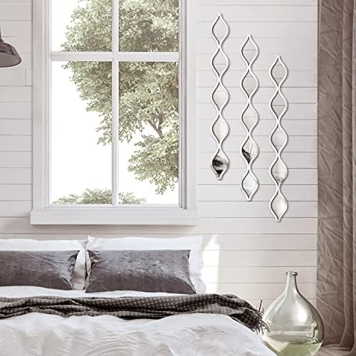 Yulejo 3 Pcs Acrylic Teardrop Mirror Wall Decor Decorative Mirror Narrow Decor Boho Vintage Wall Decals Art for Apartment Home Living Room Bathroom Bedroom Hallway - Image 6