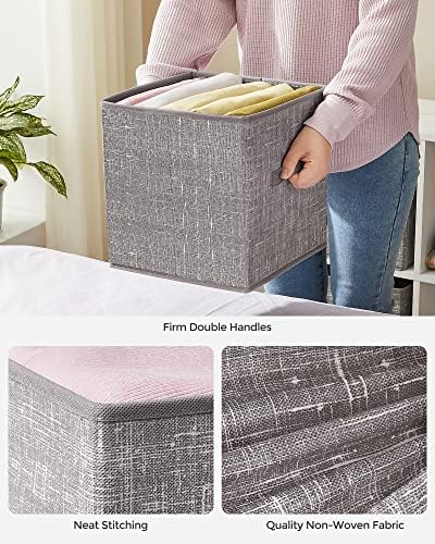 SONGMICS Storage Cubes, Set of 6, 11-Inch Foldable Closet Organizers - Image 4