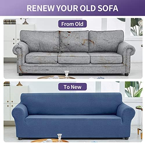 Joccun Stretch Couch Cover Slipcovers, 1-Piece Sofa Covers for 3 Cushion Couch Spandex Jacquard Washable Furniture Protector Cover for Living Room,Kids,Pets(Sofa,Riverside) - Image 6