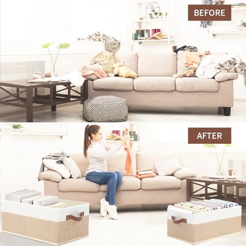 Closet Organizer Bins 3 Pack, Large Storage Bins for Shelves - Image 6