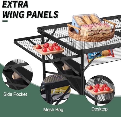 WildFinder Folding Table with 2 Wing Panels, 3x2 FT Foldable Camping Table - Image 6